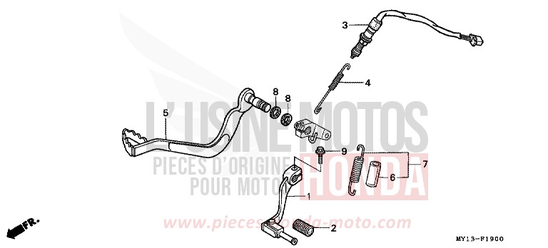 PEDAL for Africa Twin 750 NOIR (NH1) from 2000